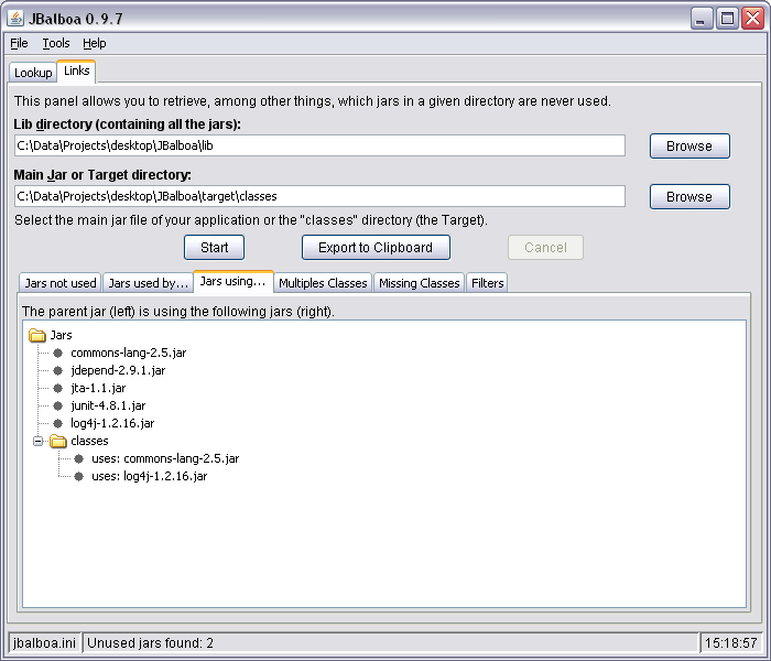 jars using...